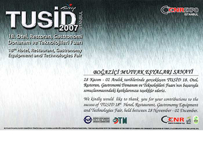 Boğaziçi Mutfak Eşyaları Sanayi Certificates